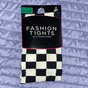 Atmosphere Fashion Tights - Black and White Checkered